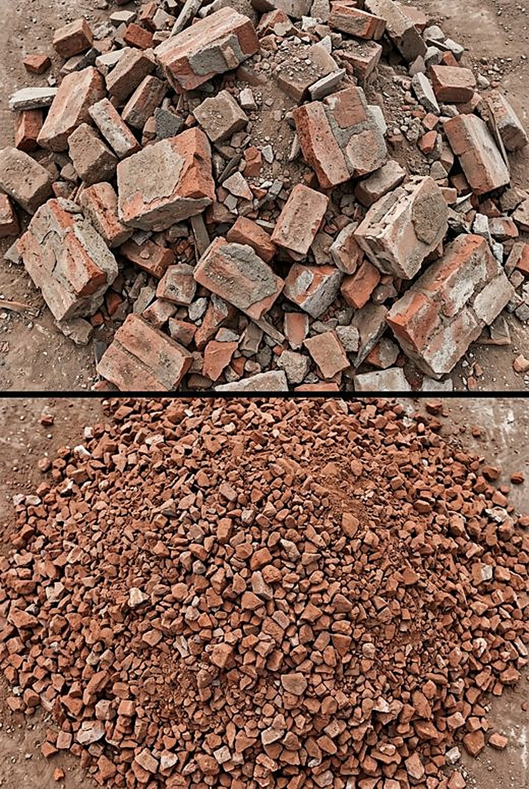 Brick & Masonry — before and after processing with VANROCK attachments