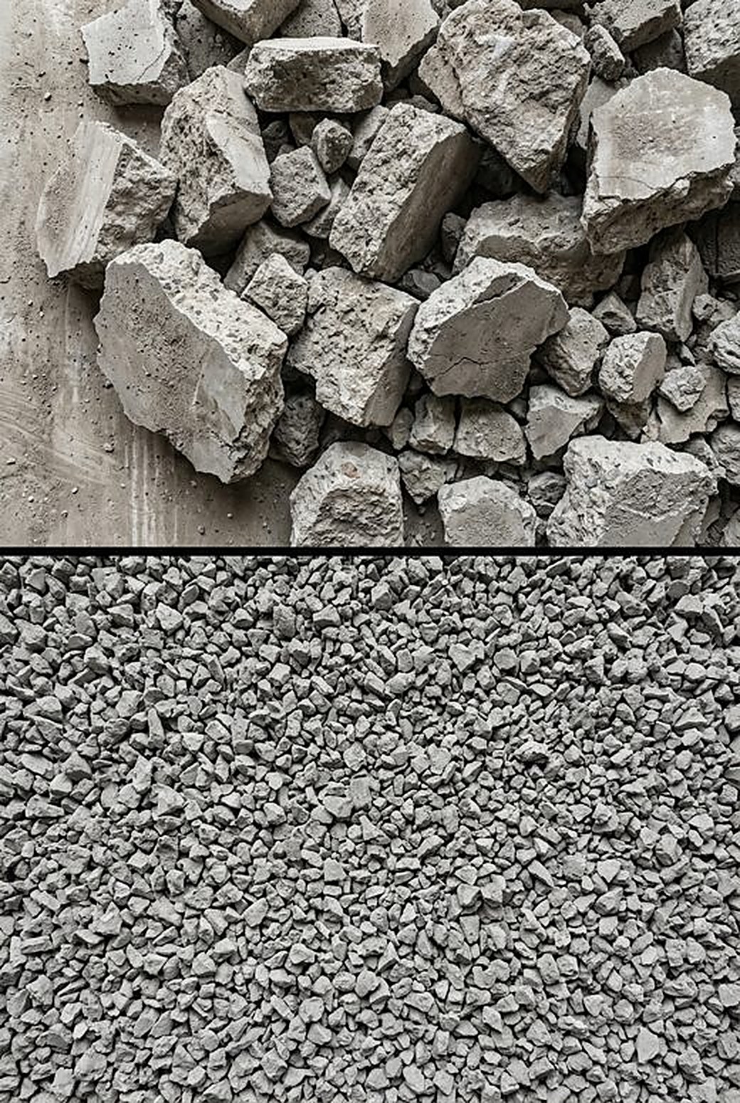 Concrete — before and after processing with VANROCK attachments